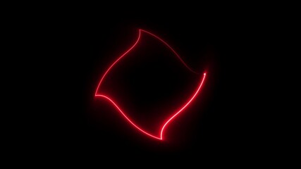 Wall Mural - abstract glowing neon frame animation background 4k video.