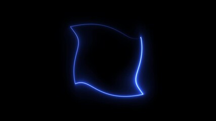 Wall Mural - abstract glowing neon frame animation background 4k video.