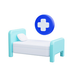 Poster - hospital bed 3d render icons