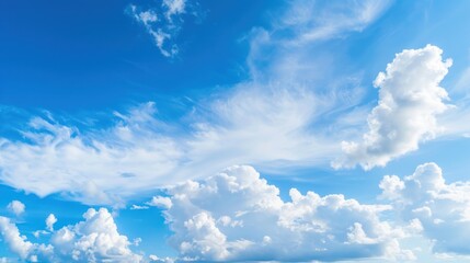 Wall Mural - Blue Sky with White Fluffy Clouds