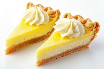 Beautiful Lemon Cream Pie Slices with Fresh Citrus Flavors