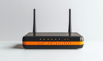 WiFi router with two antennas isolated on white - modern connectivity solutions, Generative AI