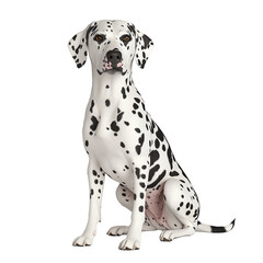 Wall Mural - 3d illustration of dignified dalmatian sitting on transparent background
