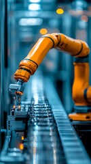 Poster - Industrial Robotic Arm Working on Assembly Line.