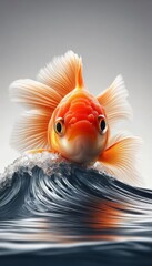 Wall Mural - goldfish in water