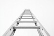 © Store - Looking Up a Tall Metal Ladder Against White Background