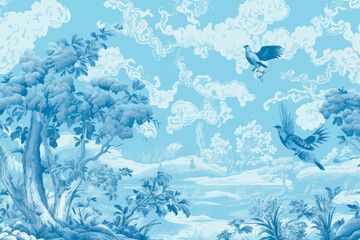 Scenic blue nature wallpaper design