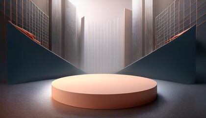 Wall Mural - ai generative of 3d podium with art background 