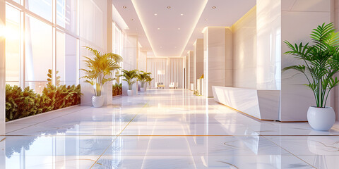 Wall Mural - Modern business interior Very spacious and clean, spacious office design, clean office space, contemporary 