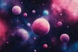 © ItziesDesign - Vibrant cosmic scene showcasing colorful planets in a starry expanse, blending shades of pink and purple with celestial beauty.