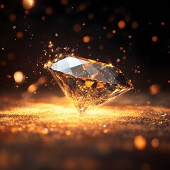 Dazzling Diamond Shards Bursting into Radiant Sparkles of Luxurious Brilliance