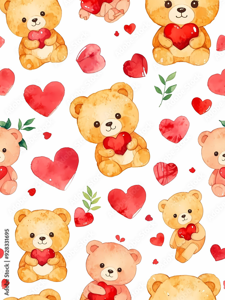 seamless pattern with teddy bears Stock Illustration | Adobe Stock