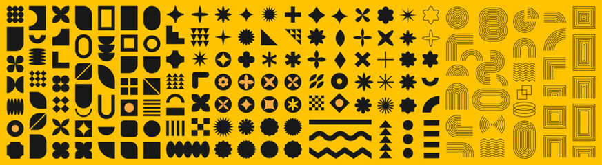Wall Mural - brutalist abstract geometric shapes. memphis design, brutalism, retro elements for web, vintage, sta
