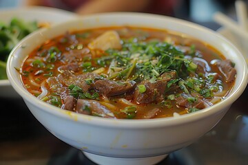 Wall Mural - Bun Bo Hue Spicy Vietnamese beef soup