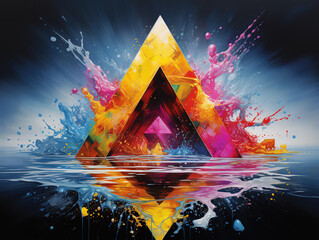 Wall Mural - Awesome Abstract colorful triangle shape