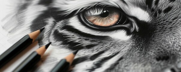 Wall Mural - Sketchbook filled with detailed pencil drawings, 4K hyperrealistic photo