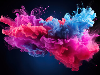 Wall Mural - Attractive A purple and white explosion of powder with purple powder in the middle