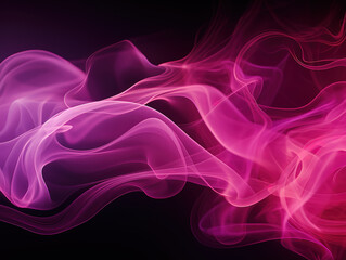 Wall Mural - Fantastic Pink smoke fragments on a black background