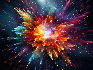 Wall Mural - Amazing Abstract image of highspeed data transfer visualization