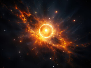 Wall Mural - Awesome Abstract Background with yellow light