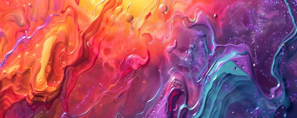 Poster - Radiant aurora-like patterns with vivid hues, 4K hyperrealistic photo