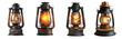 © Loony Dream Designs - Antique kerosene lanterns with rustic designs vintage lighting collection transparent background