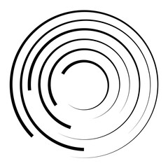 Wall Mural - halftone speed lines circle. geometric art in circle form. round swirl movement symbol. halftone cir