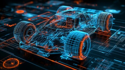 Wall Mural - Modern Luxury Colored Car Race Design Concept Wallpaper Background 3d Rendering Generative Ai