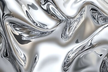 Reflective chrome texture, futuristic design, high definition