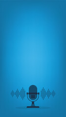 Wall Mural - Podcast. Podcasting Sound Audio Wave. Vector illustration	