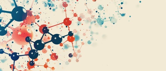 Wall Mural - A colorful image of molecules and atoms