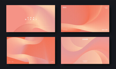 Wall Mural - set of template background design vector. collection of creative abstract gradient pink and orange p