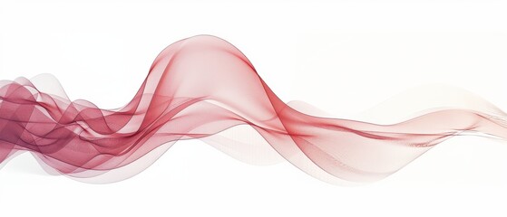 Wall Mural - A red wave with a white background