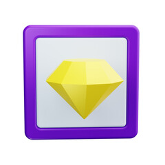 diamond 3d render icons