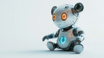 Wall Mural - Small Robot on White Surface