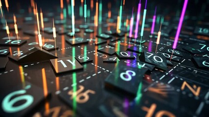 Poster - A computer screen with a lot of numbers and symbols