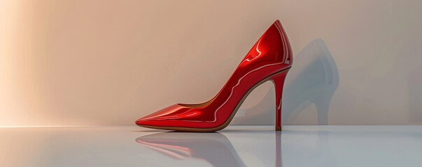 Pair of designer heels on white background, 4K hyperrealistic photo