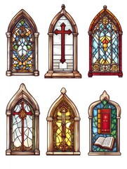 Canvas Print - Stained glass church windows