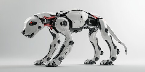 Poster - White Robot Dog on White Surface