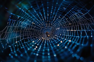 Microscopic view of a spider web