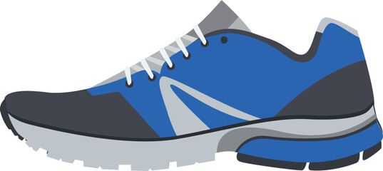 Sticker - Blue sneaker icon. Sport shoe. Casual footwear