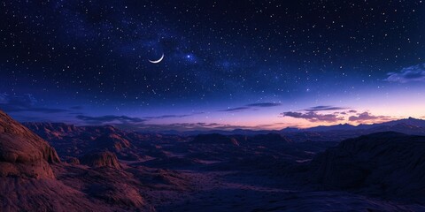 Wall Mural - crescent moon and stars