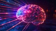 © Naphol - A vibrant digital illustration of a brain, radiating colorful light, symbolizing intelligence, creativity, and neural connections.