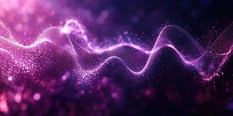 Poster - Light Wave on Purple Black Background