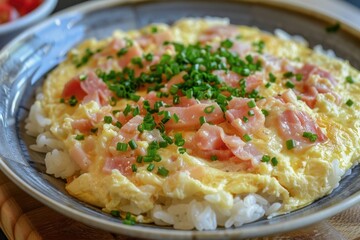 Poster - Ham and omelet on rice