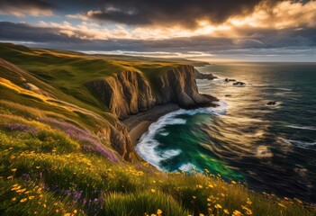 vibrant landscapes featuring windswept natural formations scenic views beauty, scenery, nature, earth, sky, horizon, rock, tree, grass, bush, cloud