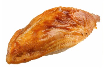 Wall Mural - High quality photo of smoked chicken on white background