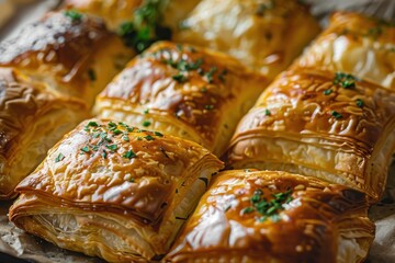 Canvas Print - Homemade mini cheese puff pastries with herbs