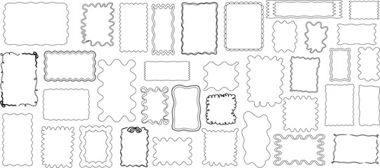 Wall Mural - decorative borders collection, wavy frames, abstract shapes, blank space for text, versatile use in 