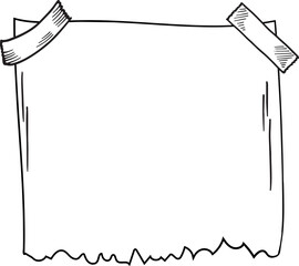 Wall Mural - Reminder note template. Hand drawn paper sheet template